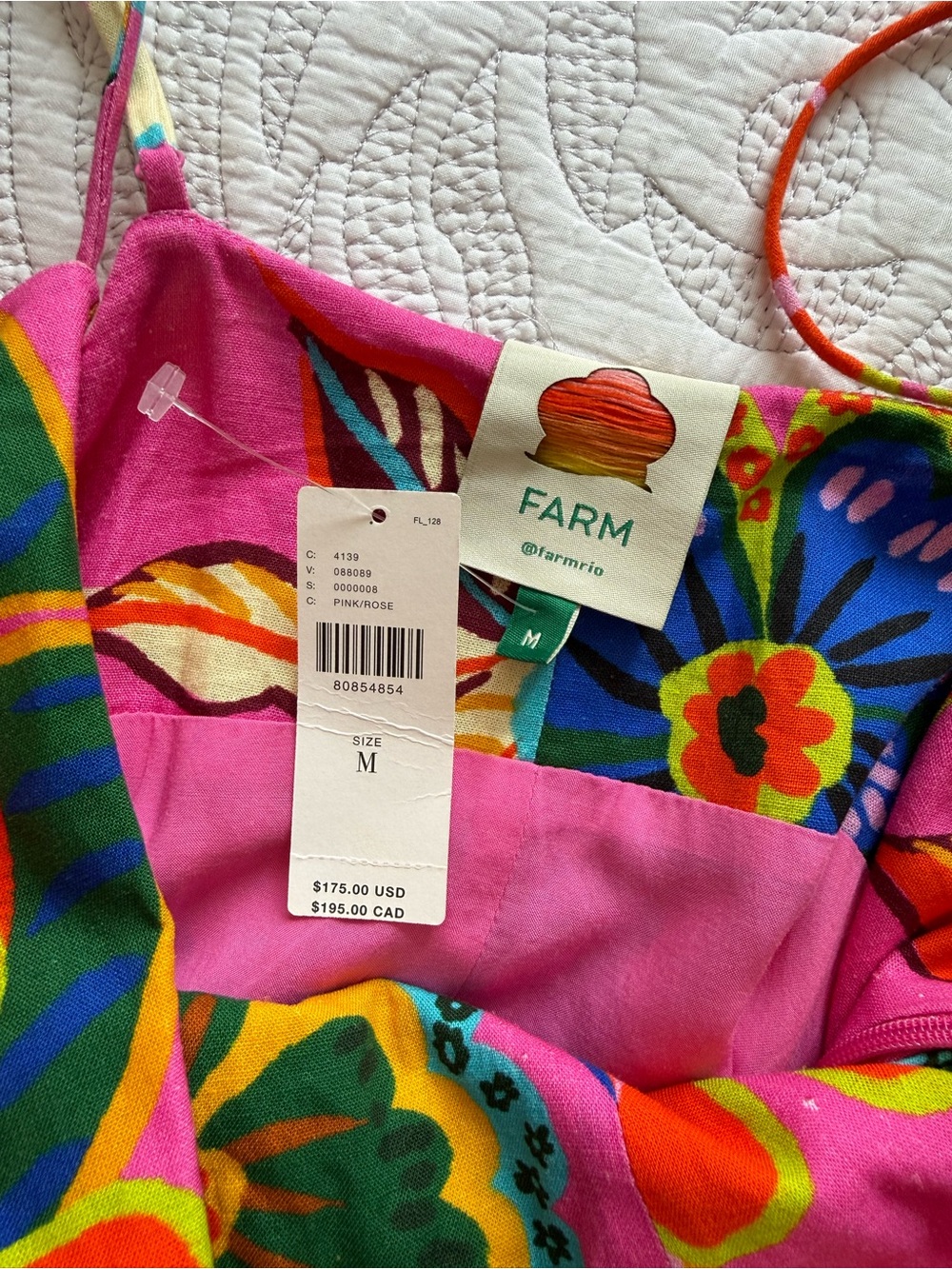 NWT - Farm Rio - Garden Mini Dress - Pink/Rose - Picture 7 of 14